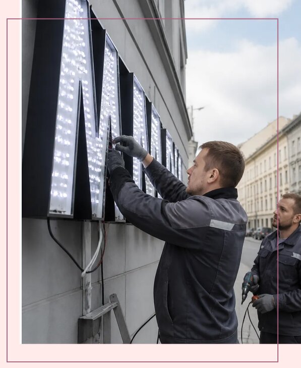 Изготовление и монтаж светодиодных LED вывесок в Минусинске