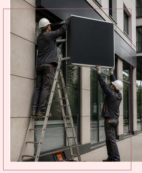 Изготовление и монтаж светового короба на фасад в Минусинске